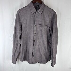 Lululemon Commission Long Sleeve Shirt Men Small Purple Oxford Button-Up LM3DJQS